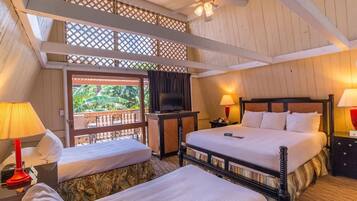 Chambre Deluxe, plusieurs lits, coin cuisine | Décoration personnalisée, rideaux occultants, fer et planche à repasser