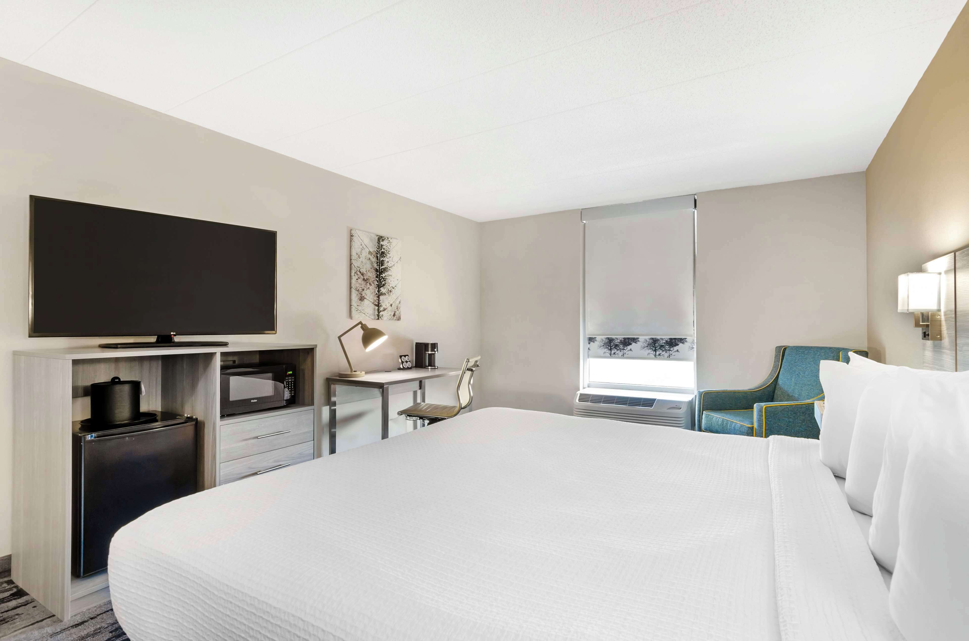 standard room, 1 king bed, non smoking, refrigerator & microwave | 1 bedroom, in-room safe, desk, blackout curtains