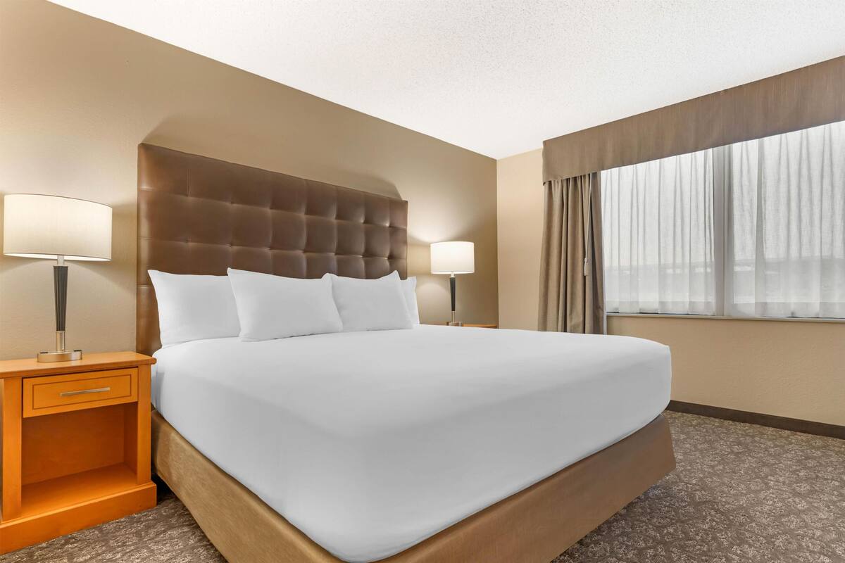 Room, 1 King Bed, Accessible (Tub) | Desk, blackout drapes, iron/ironing board, cribs (free)