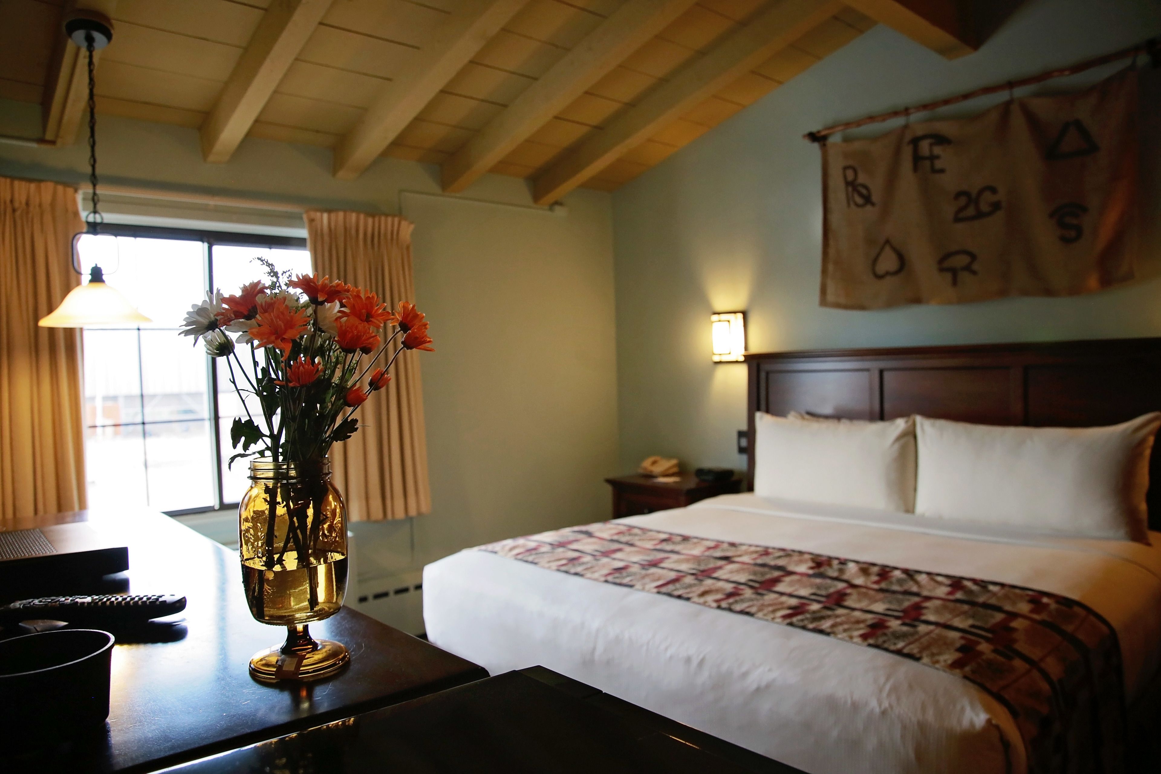 Premium bedding, pillow-top beds, desk, blackout curtains