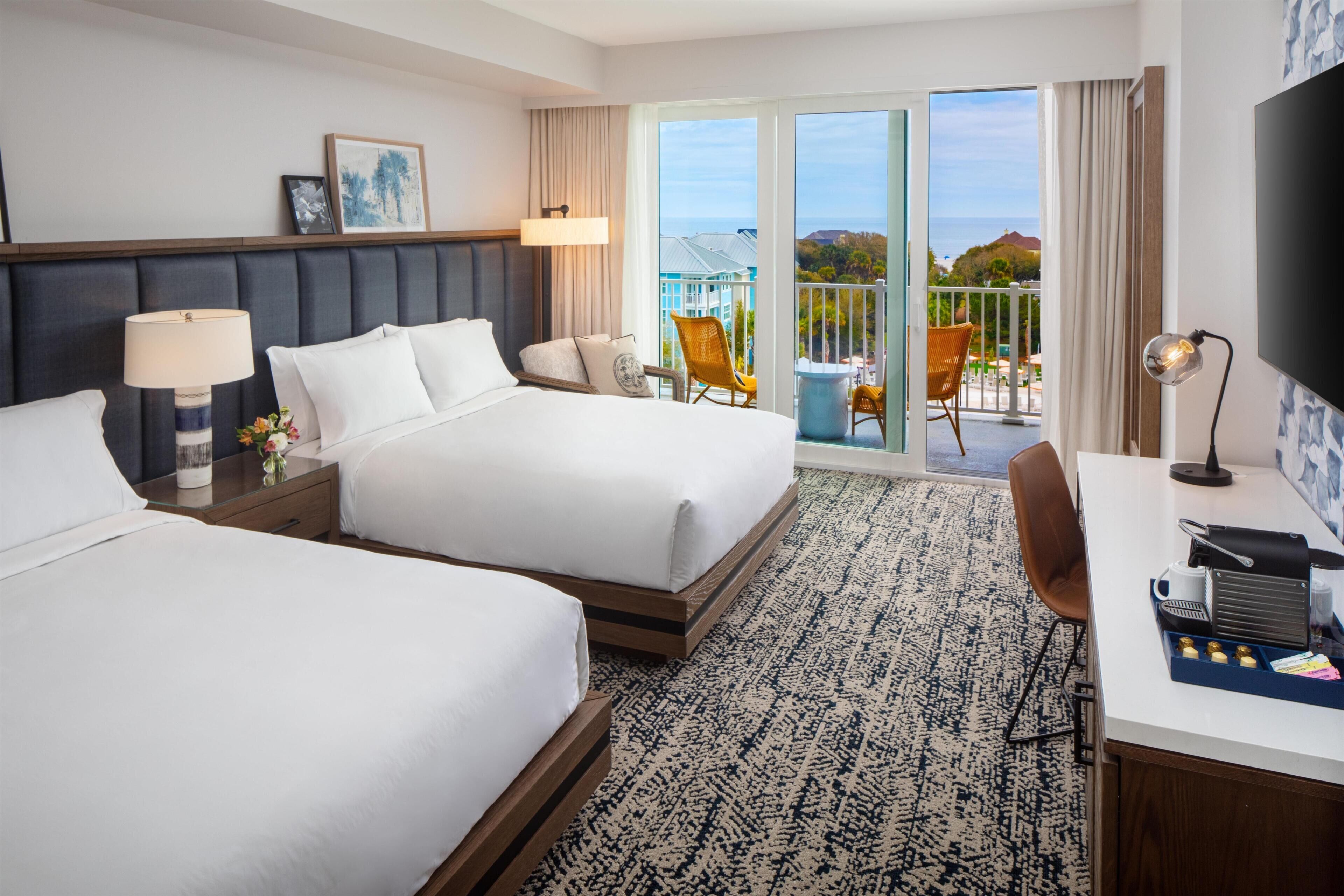 Premium Room, 2 Queen Beds (Sweetgrass Inn) | In-room safe, desk, laptop workspace, iron/ironing board
