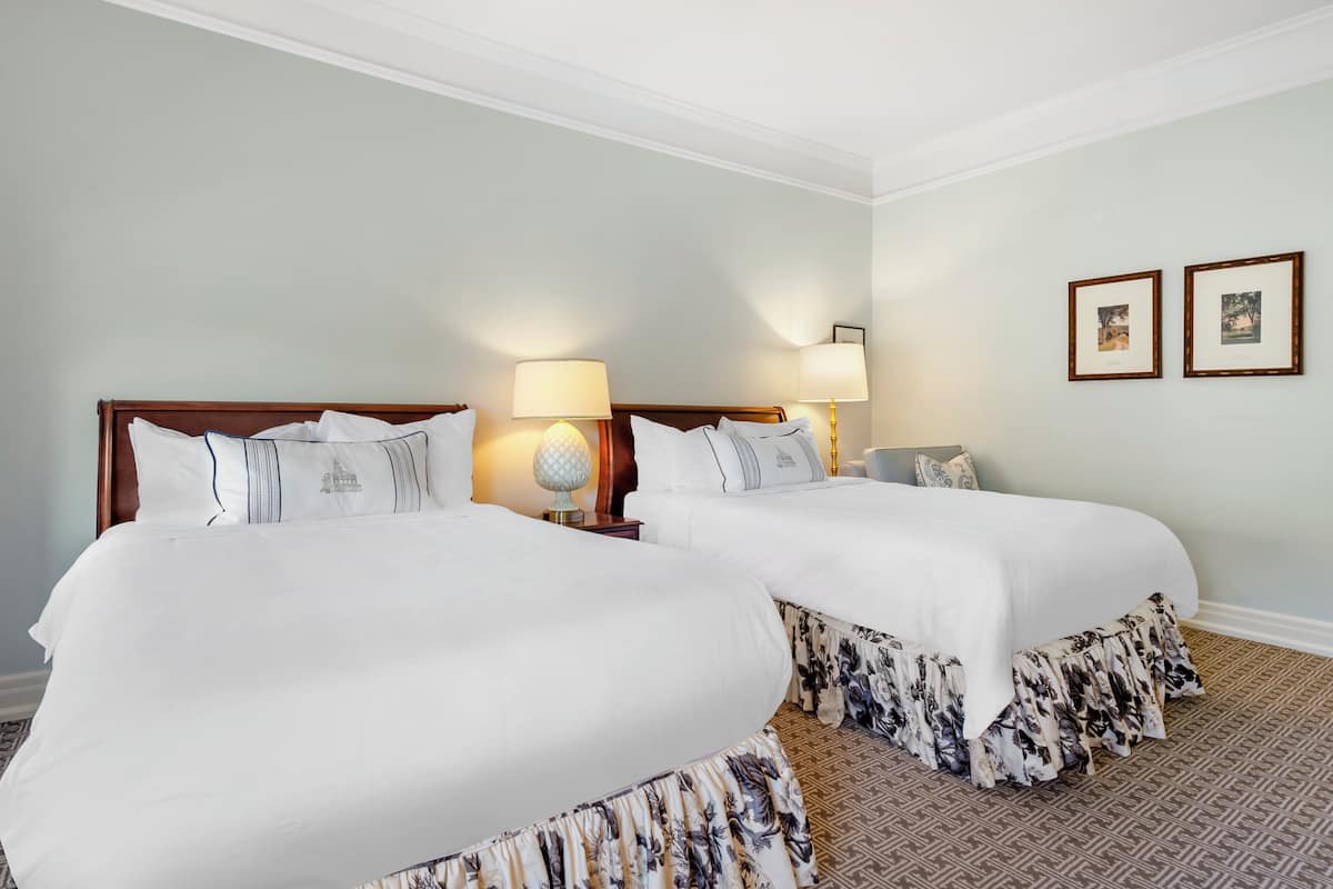 Hypo-allergenic bedding, pillow-top beds, in-room safe, desk
