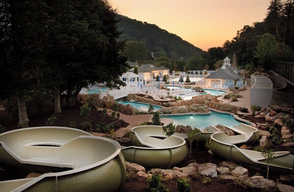 Indoor pool, outdoor pool, open 9:00 AM to 8:00 PM, cabanas (surcharge) - The Omni Homestead Resort & Spa (Hot Springs)