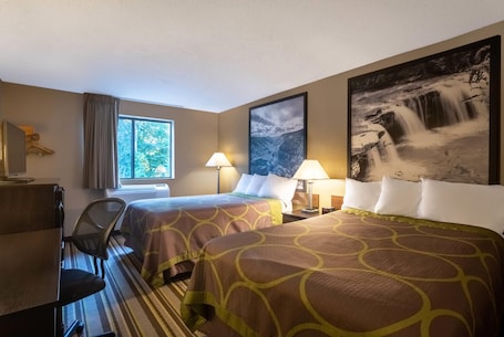 Double Room, 2 Double Beds | Premium bedding, in-room safe, individually furnished, desk