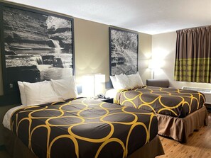 Double Room, 2 Double Beds | Desk, laptop workspace, blackout drapes, iron/ironing board - Super 8 by Wyndham Ithaca (Ithaca)