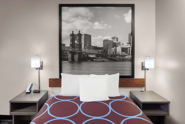 Room, 1 Queen Bed, Accessible, Non Smoking (Mobility) | In-room safe, blackout curtains, iron/ironing board, cots/infant beds