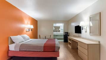 Desk, free WiFi, bed sheets