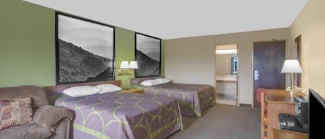 Kamer, 2 queensize bedden, koelkast | Gratis wifi, beddengoed