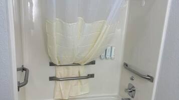 Room, 1 Queen Bed, Accessible, Non Smoking | Bathroom | Combined shower/bathtub, free toiletries, hair dryer, towels