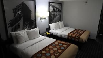 Blackout curtains, iron/ironing board, free WiFi, bed sheets