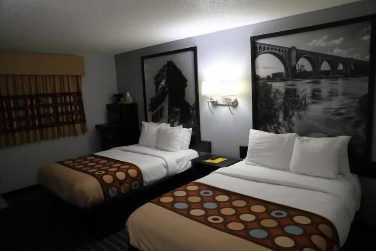 Blackout drapes, iron/ironing board, free WiFi, bed sheets