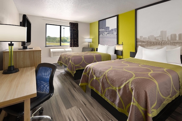Desk, blackout drapes, rollaway beds (surcharge), WiFi (free)