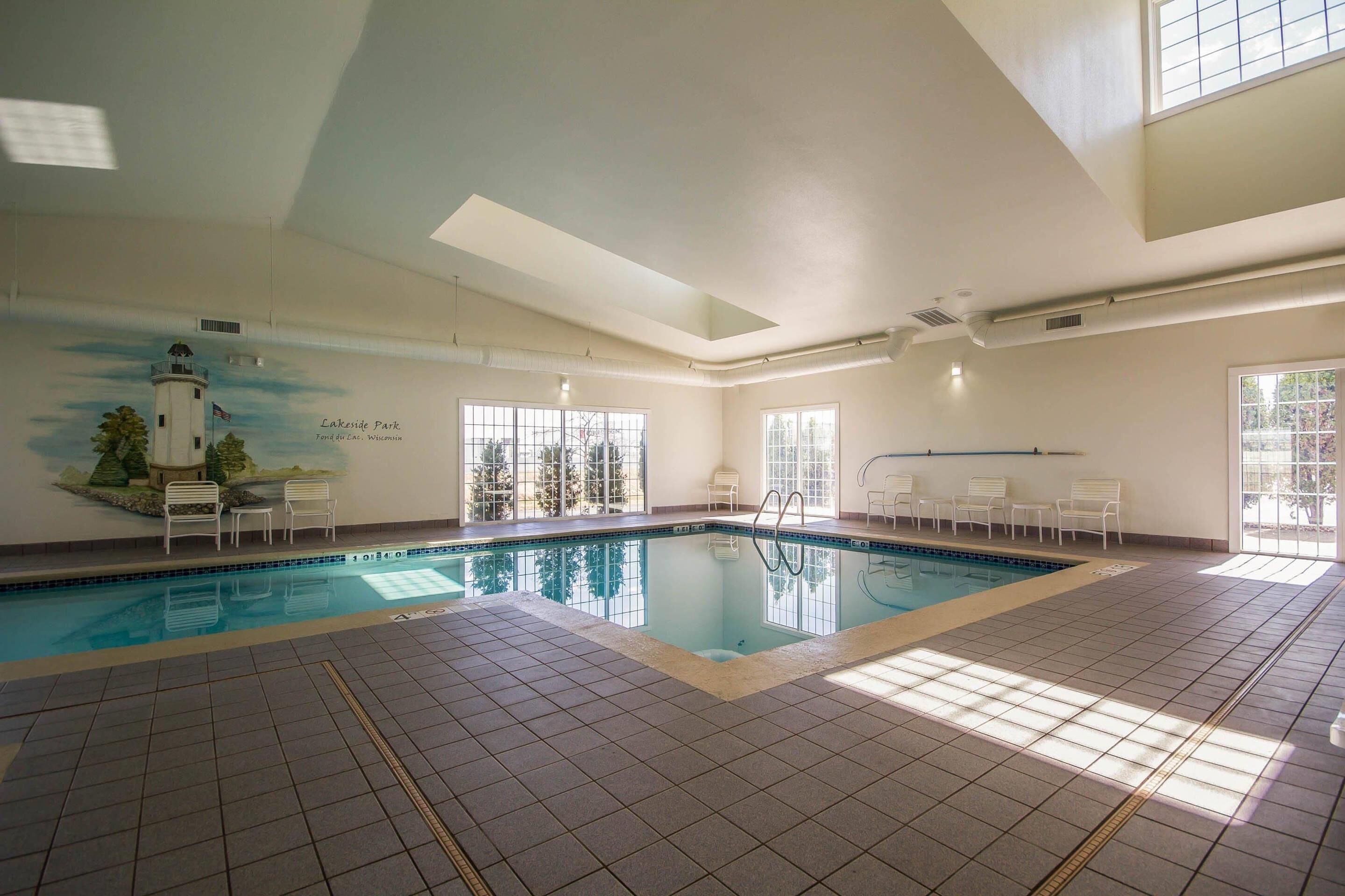 Indoor pool, open 6:00 AM to 11:00 PM, sun loungers