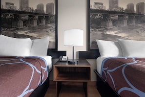 Room, 2 Double Beds, Non Smoking | Desk, iron/ironing board, free WiFi, bed sheets