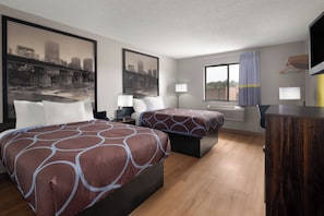 Room, 2 Double Beds, Non Smoking | Desk, iron/ironing board, free WiFi, bed sheets