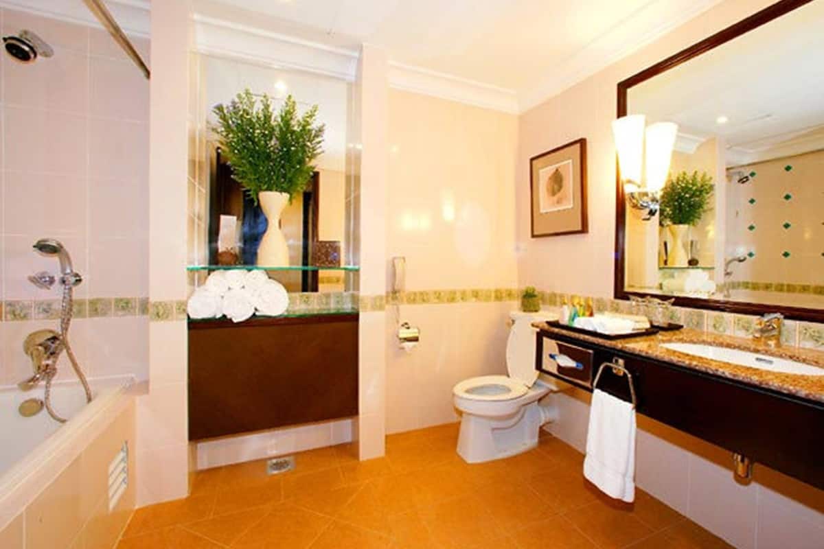 shower, rainfall showerhead, free toiletries, hair dryer
