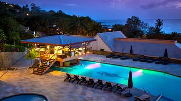 Outdoor pool, open 6 AM to 6 PM, pool umbrellas, sun loungers