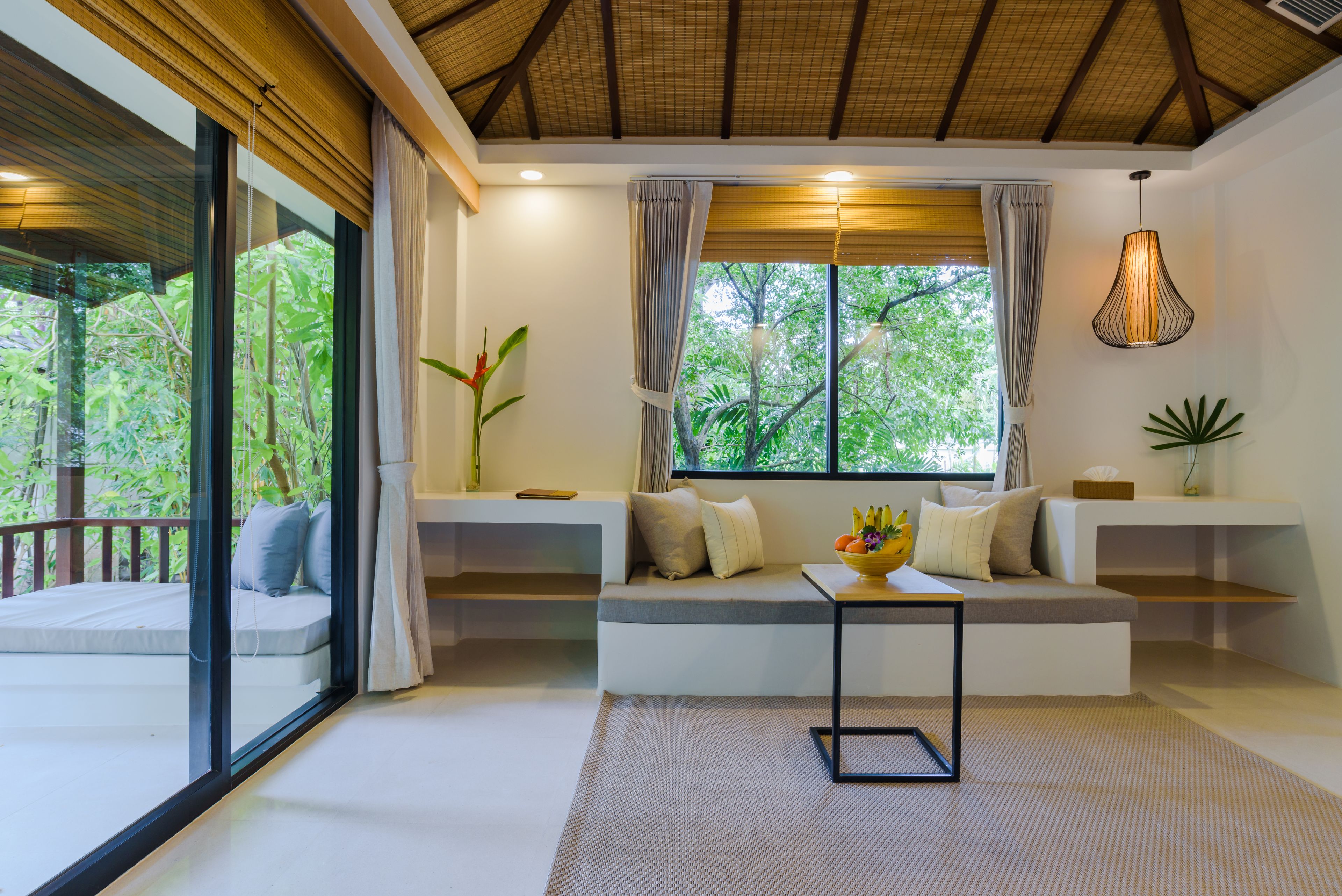 deluxe villa, 1 bedroom, pool view, poolside | living room | 32-inch lcd tv with satellite channels, tv, ping pong