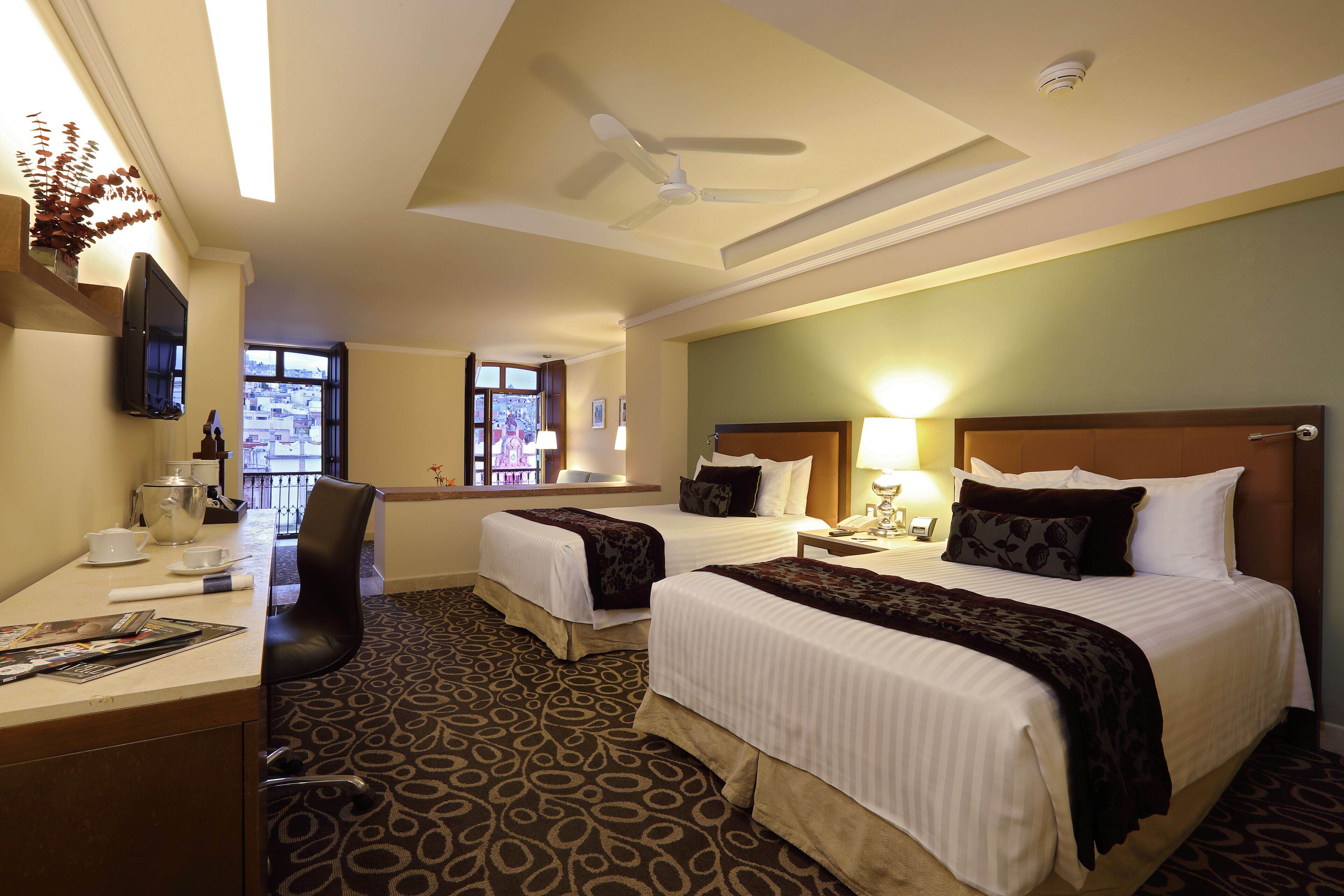 standard room, 2 double beds | 1 bedroom, premium bedding, in-room safe, desk