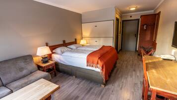 Down duvets, pillow-top beds, desk, blackout curtains