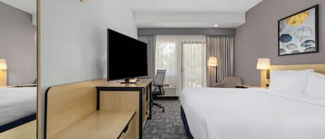 Pillowtop beds, desk, laptop workspace, rollaway beds