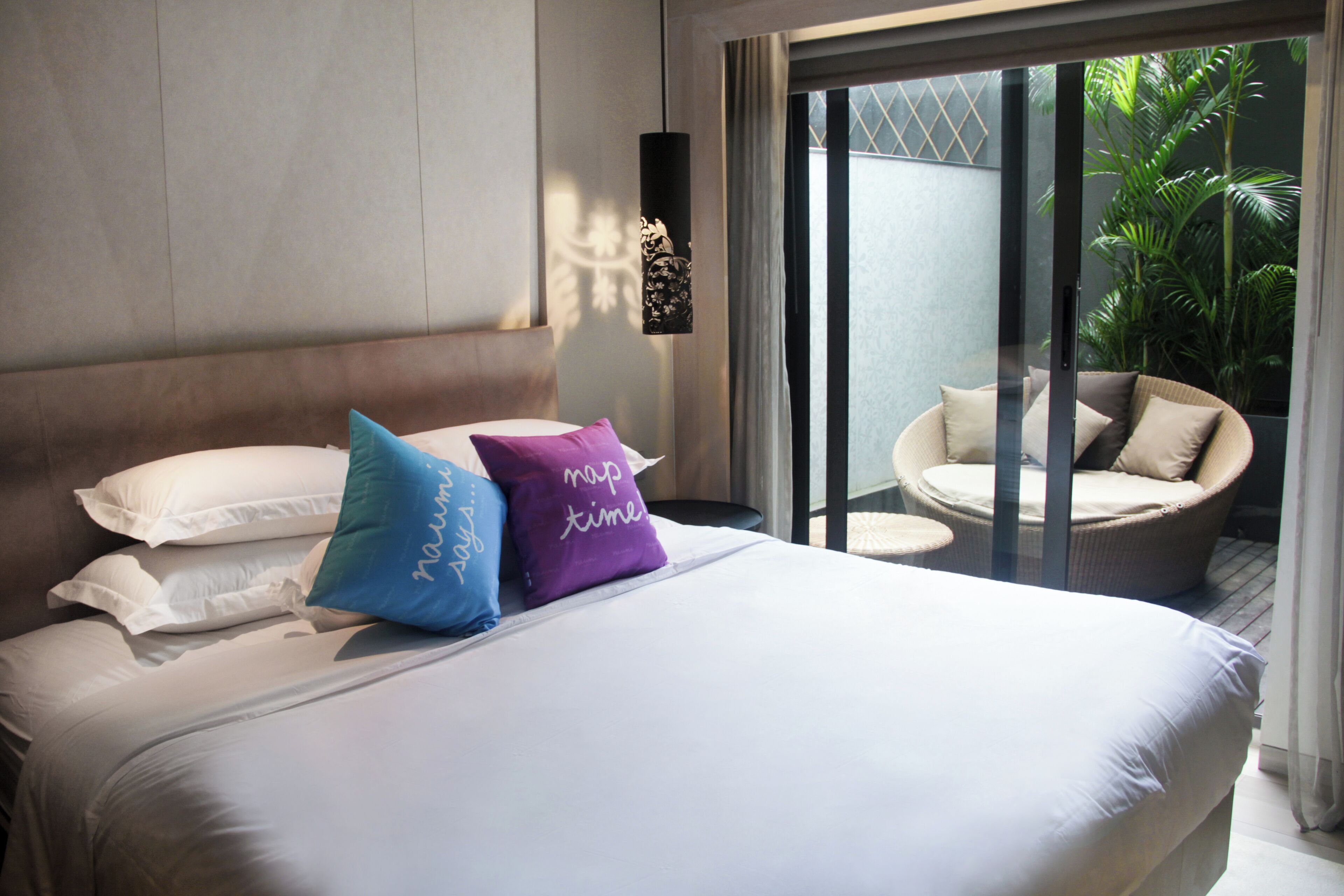 客房 (Patio ) | 埃及棉床單、高級寢具、迷你吧贈品、房內夾萬