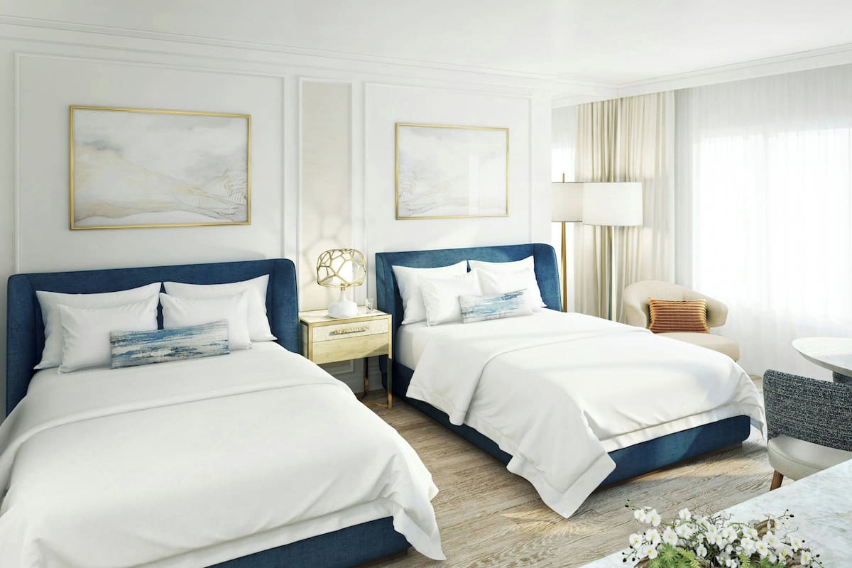 Room, 2 Double Beds, City View | Premium bedding, pillowtop beds, minibar, desk