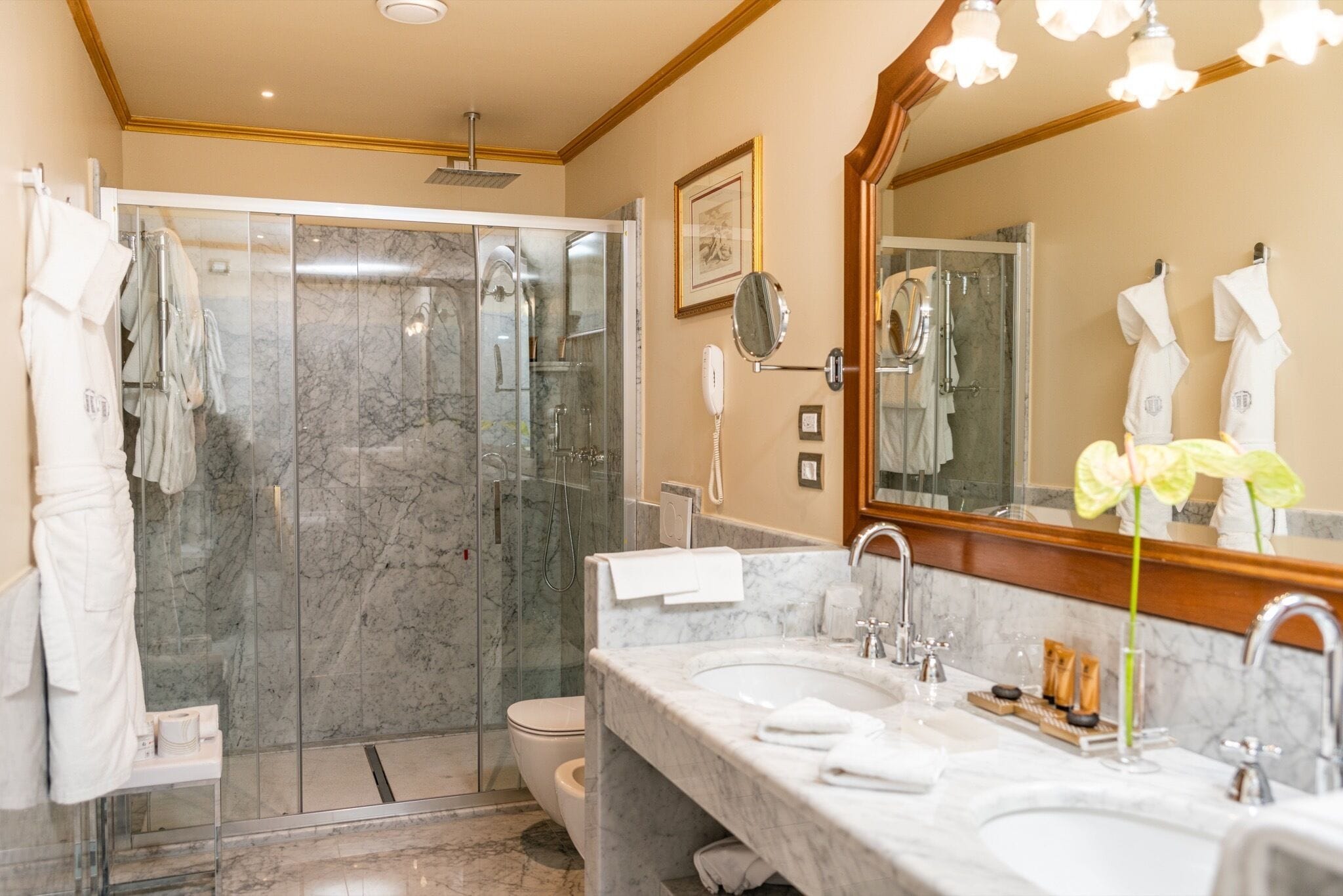 Deluxe-suite | Badeværelse | Boblebadekar, miljøvenlige toiletartikler, hårtørrer, badekåber