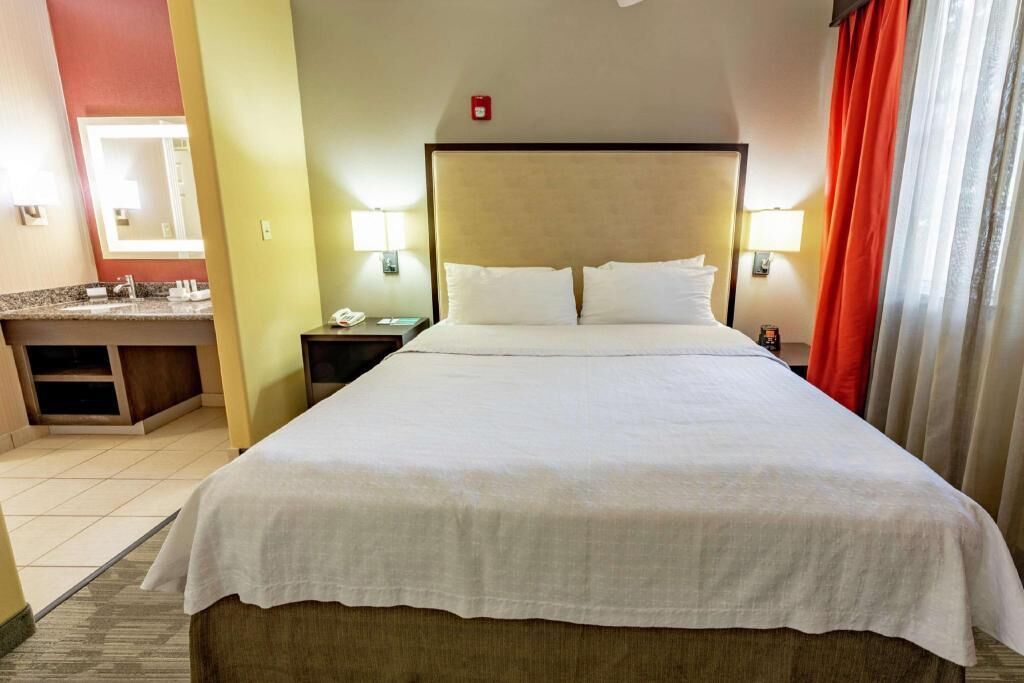 Desk, laptop workspace, blackout curtains, soundproofing