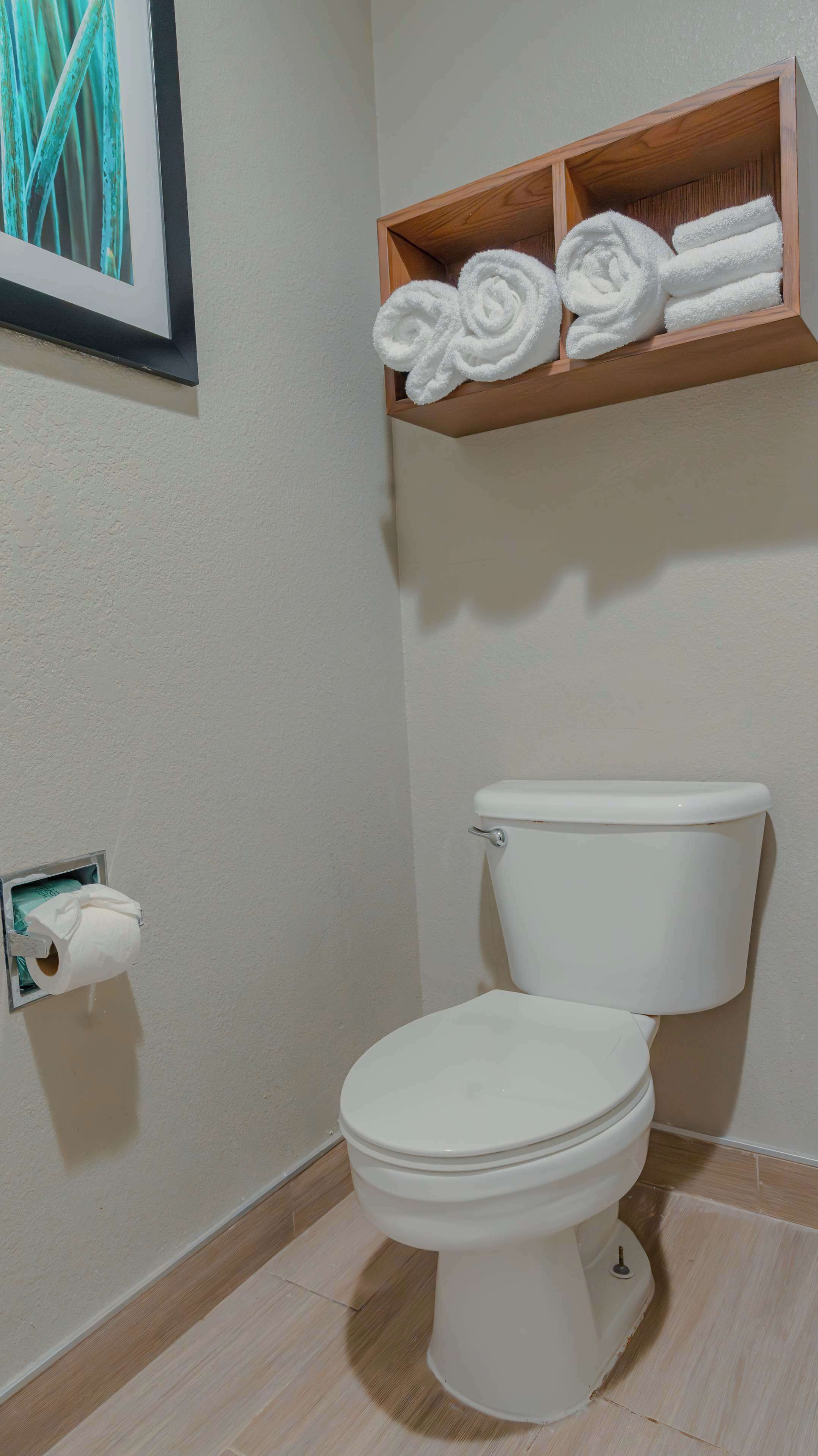 free toiletries, hair dryer, towels