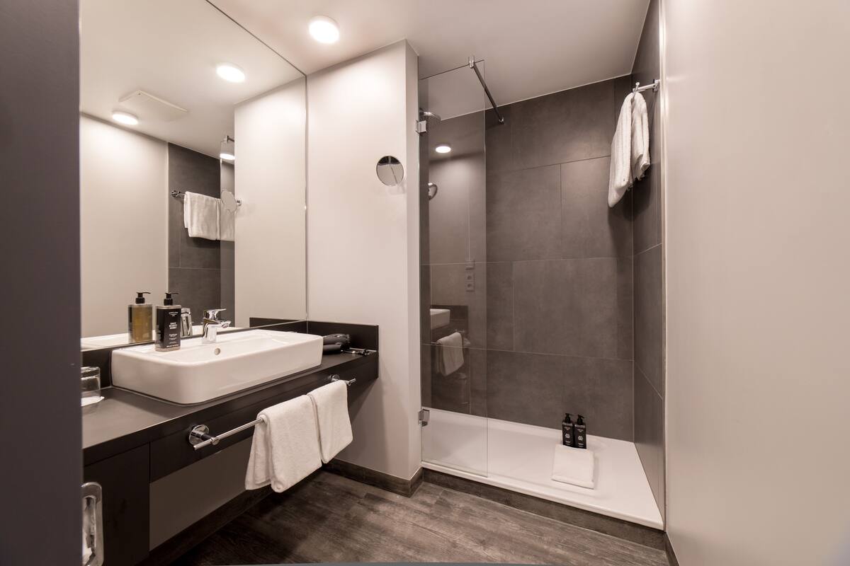 suite | bathroom | shower, free toiletries, hair dryer, towels