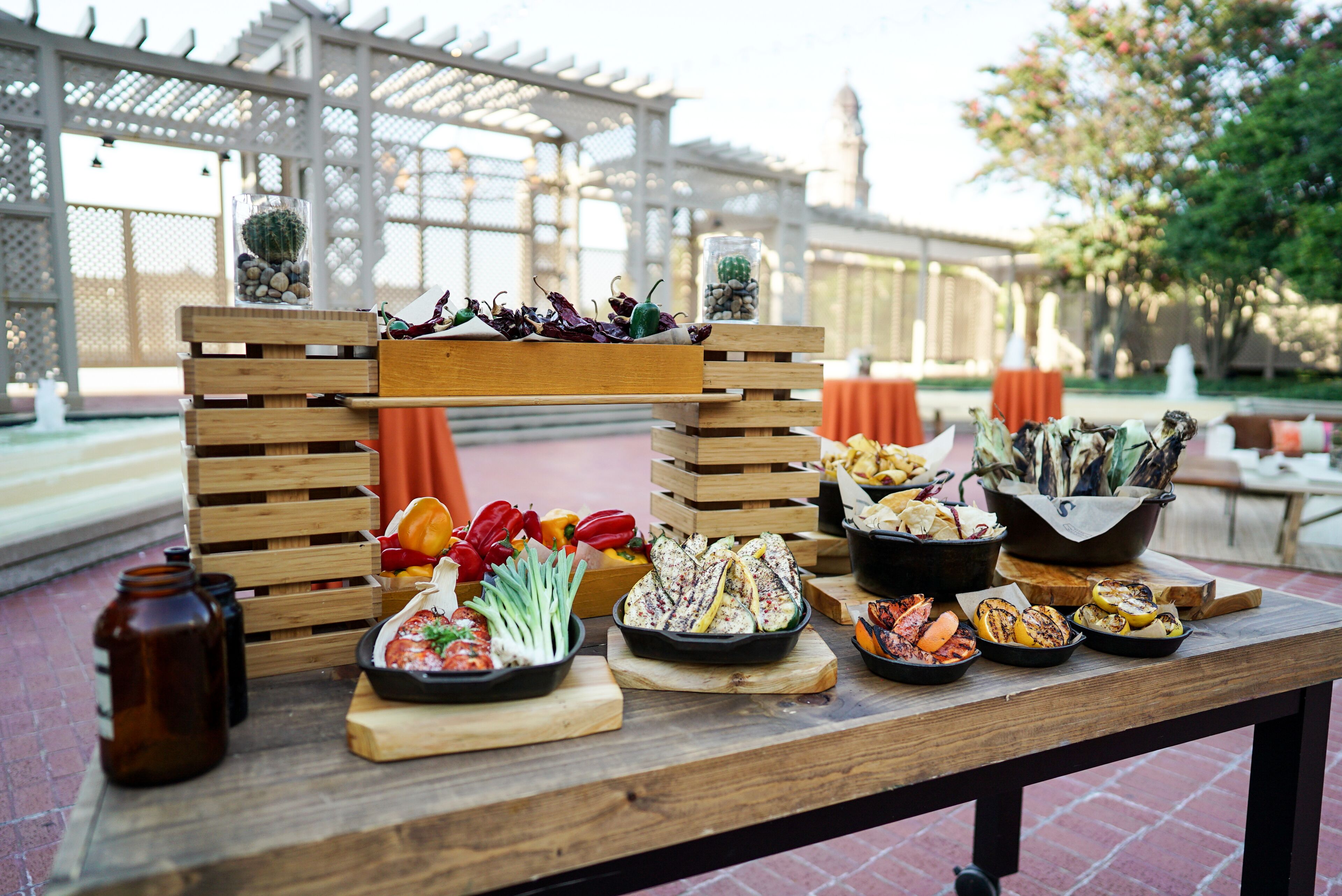 outdoor banquet area