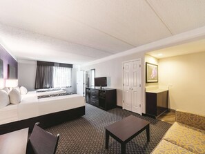 Pillow-top beds, desk, laptop workspace, blackout curtains