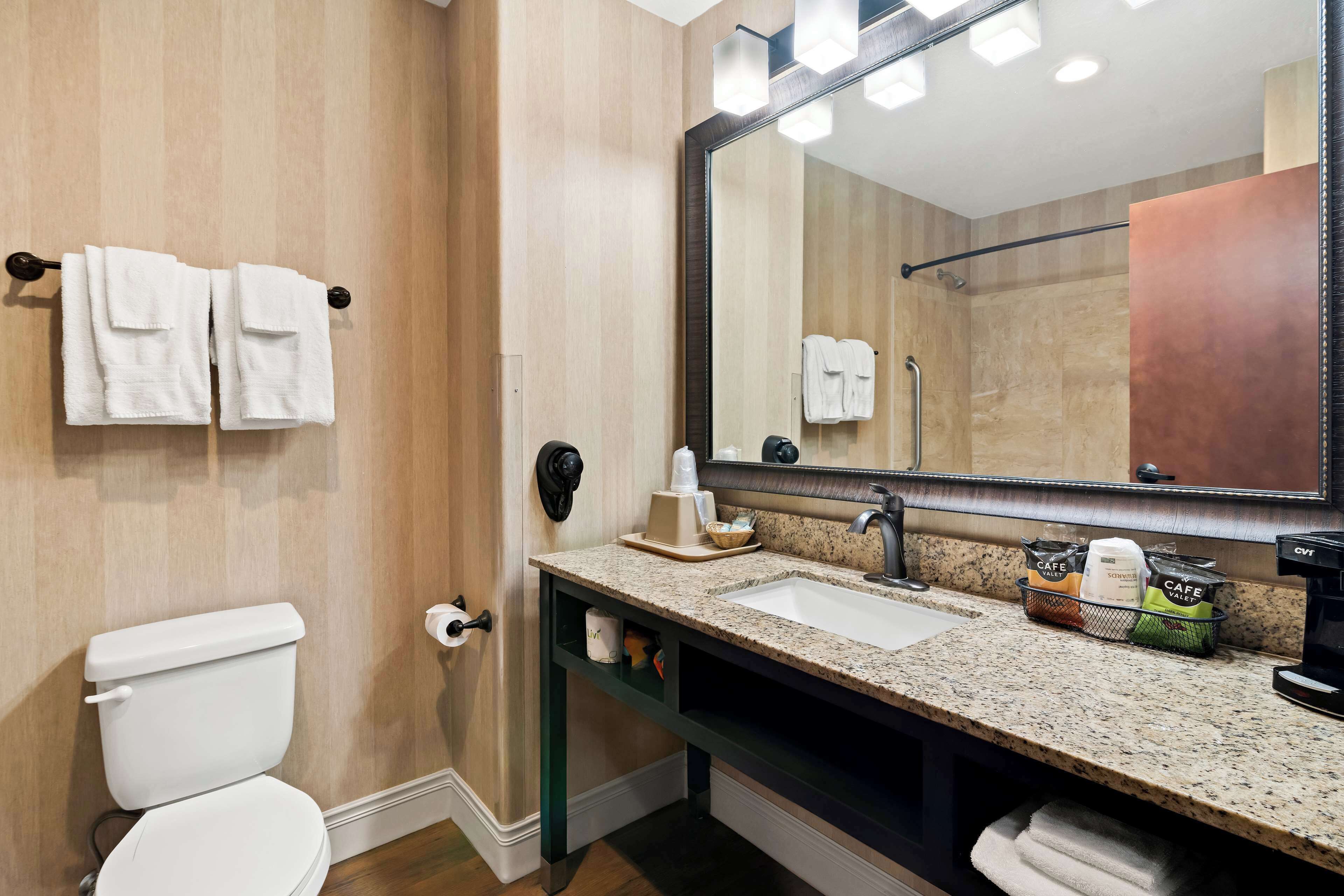 free toiletries, towels, soap, shampoo