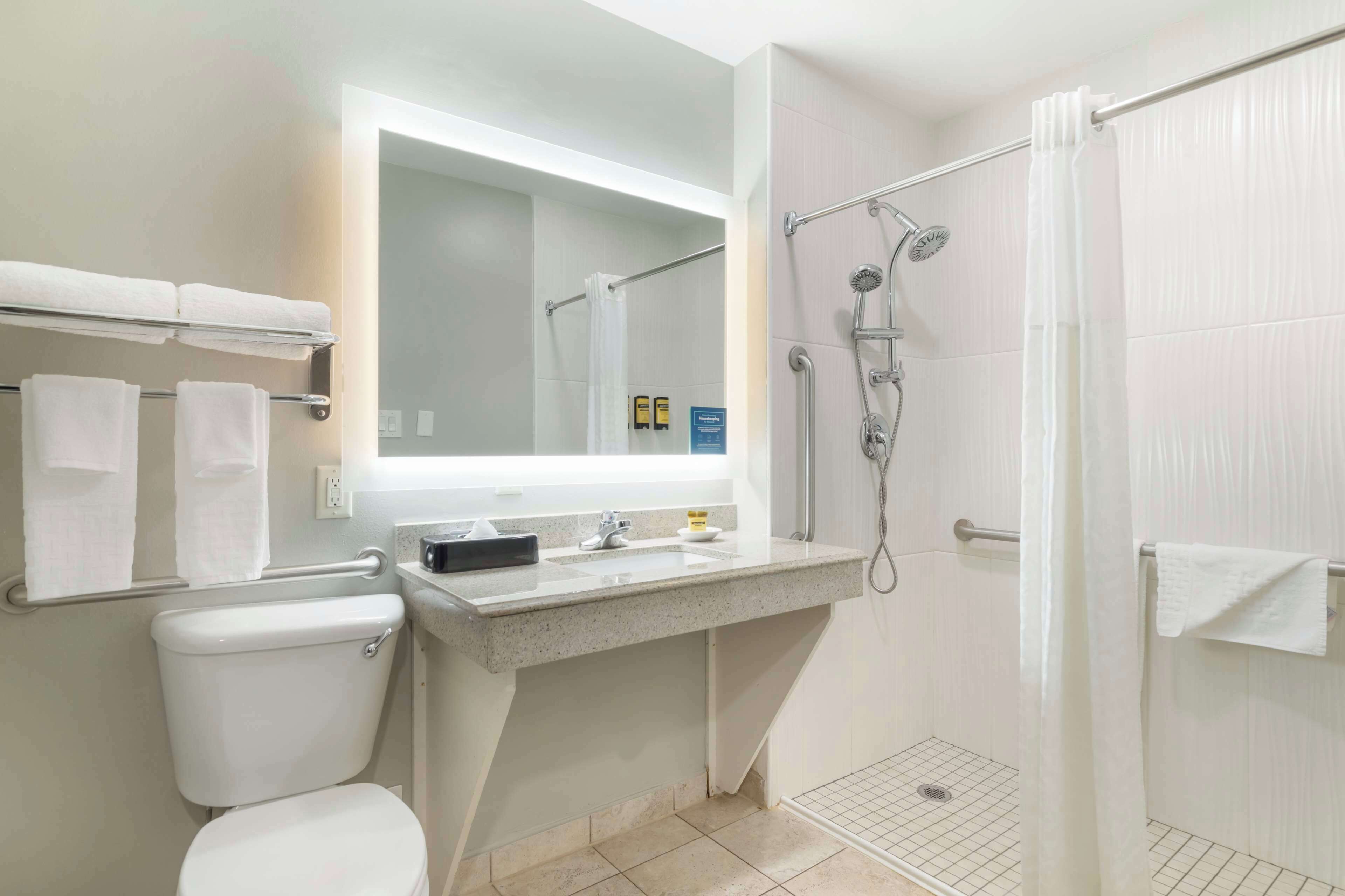 free toiletries, hair dryer, towels, soap