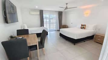 1 bedroom, memory foam beds, in-room safe, desk