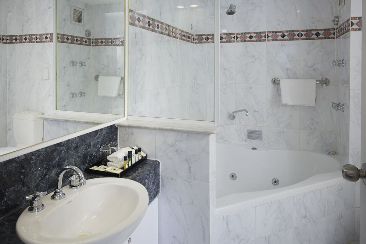 free toiletries, hair dryer, towels