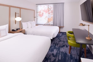 Premium bedding, desk, blackout curtains, iron/ironing board