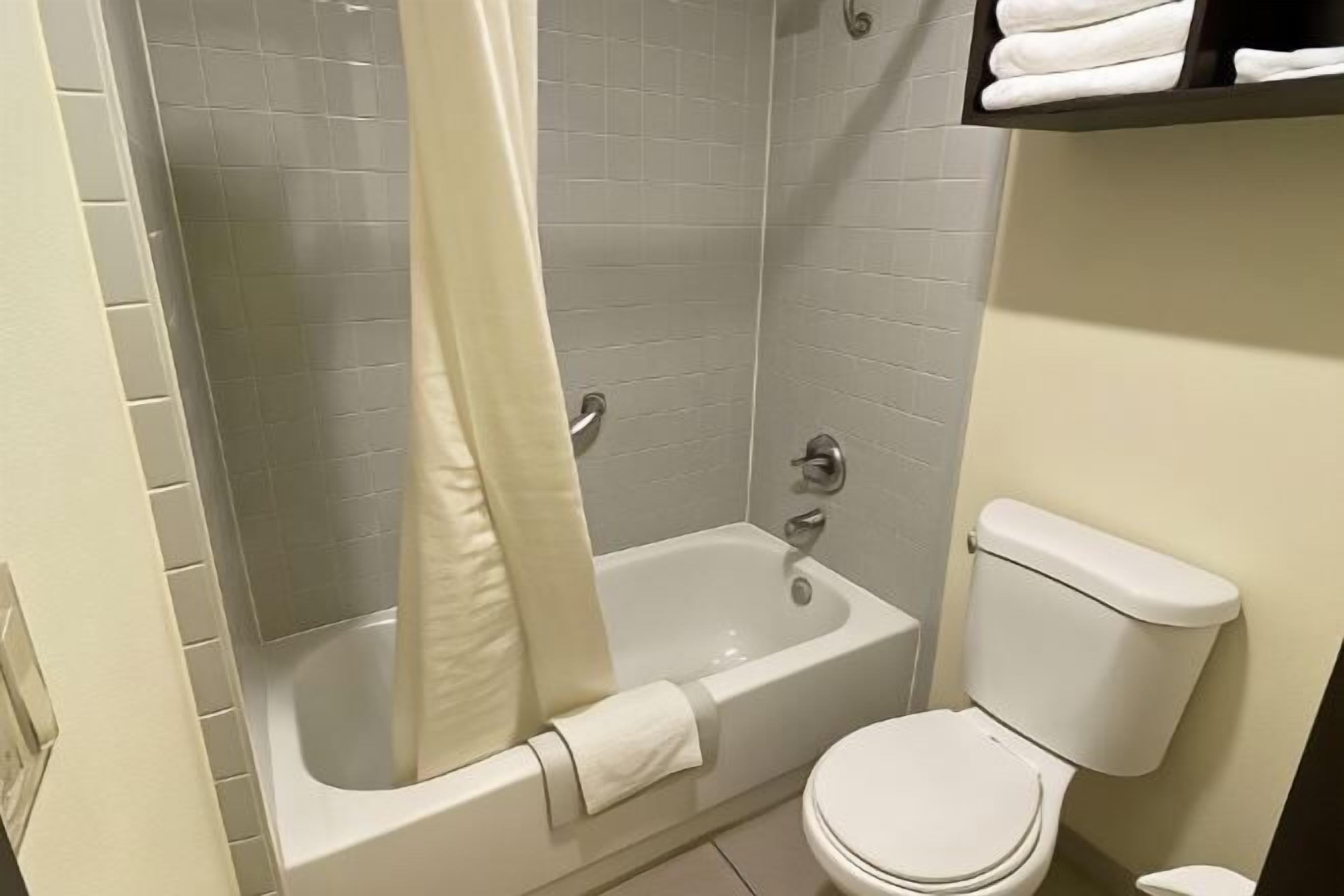 Bathroom | Combined shower/tub, free toiletries, hair dryer, towels