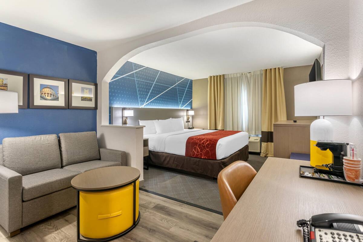 Studio Suite Tiêu chuẩn, 1 giường cỡ king và sofa giường | Bộ đồ giường cao cấp, chăn bông, bàn