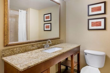Standard Room, 1 King Bed with Sofa bed | Bathroom | Combined shower/tub, free toiletries, hair dryer, towels at I-Drive Hotel at Universal