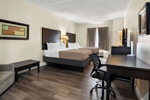 1 bedroom, premium bedding, pillowtop beds, desk