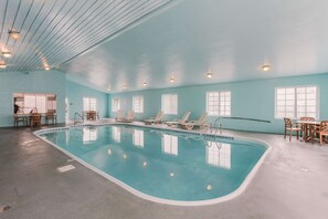 Indoor pool, open 6:00 AM to 11:00 PM, sun loungers