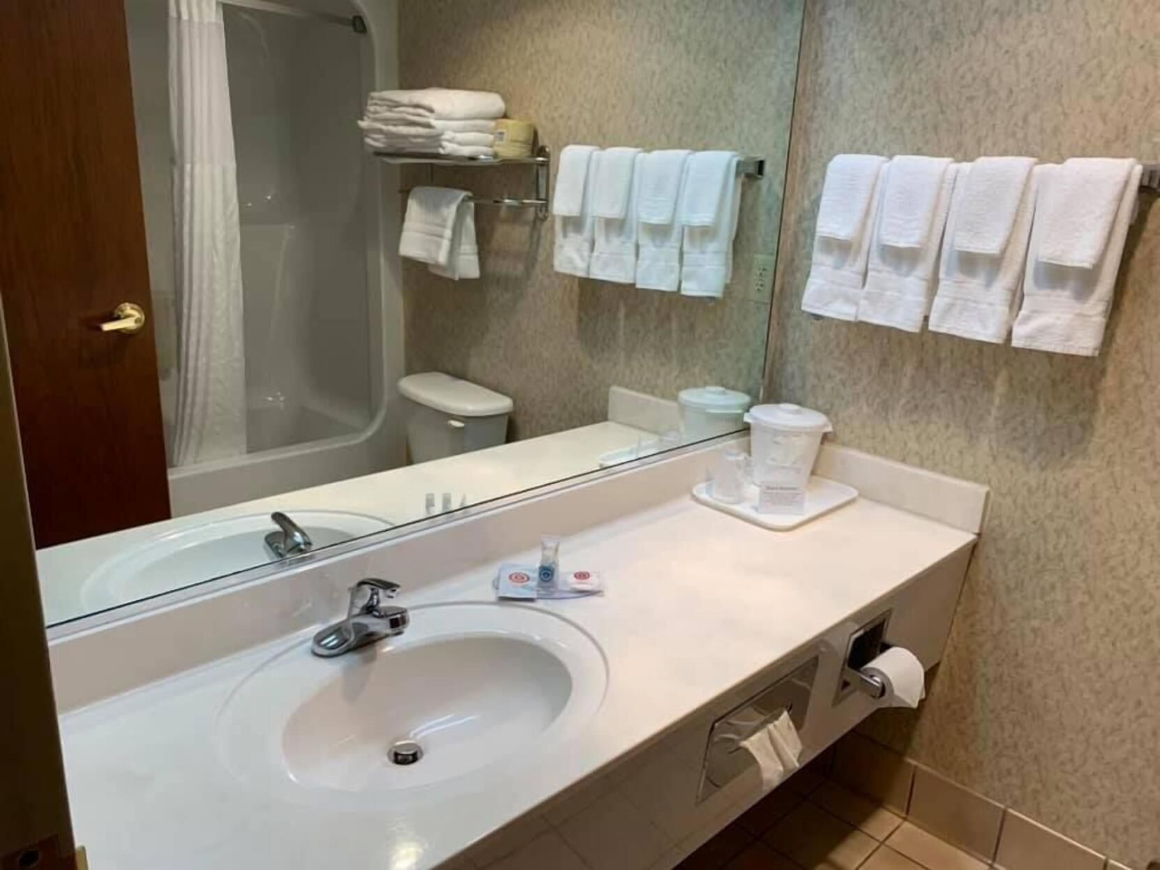 Bathroom | Combined shower/tub, free toiletries, hair dryer, towels