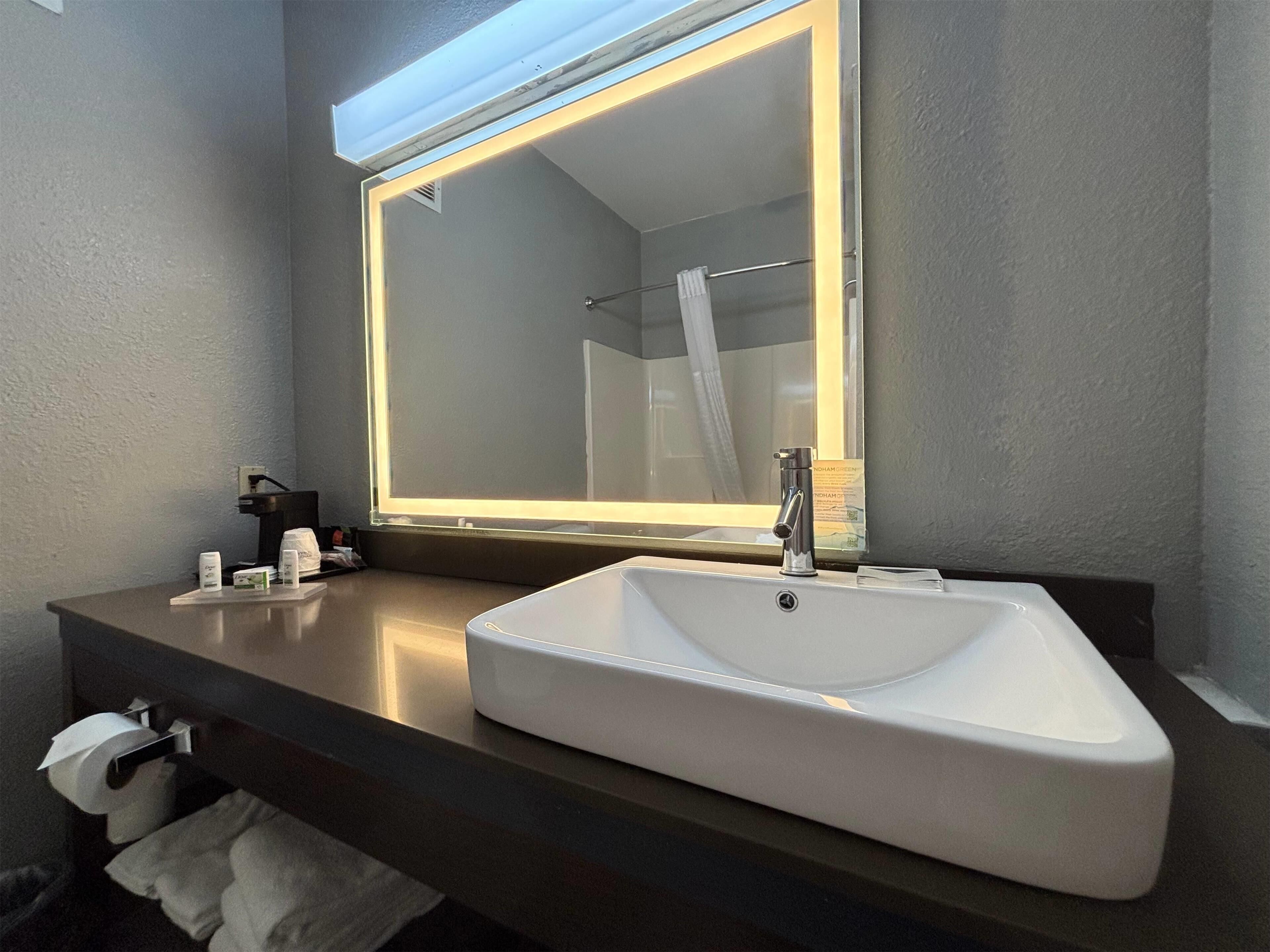 free toiletries, hair dryer, towels, soap