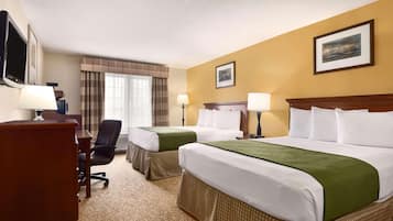 1 bedroom, premium bedding, down comforters, desk