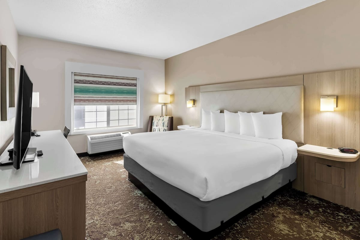 Standard Room, 1 King Bed, Accessible, Refrigerator | Iron/ironing board, free WiFi, bed sheets