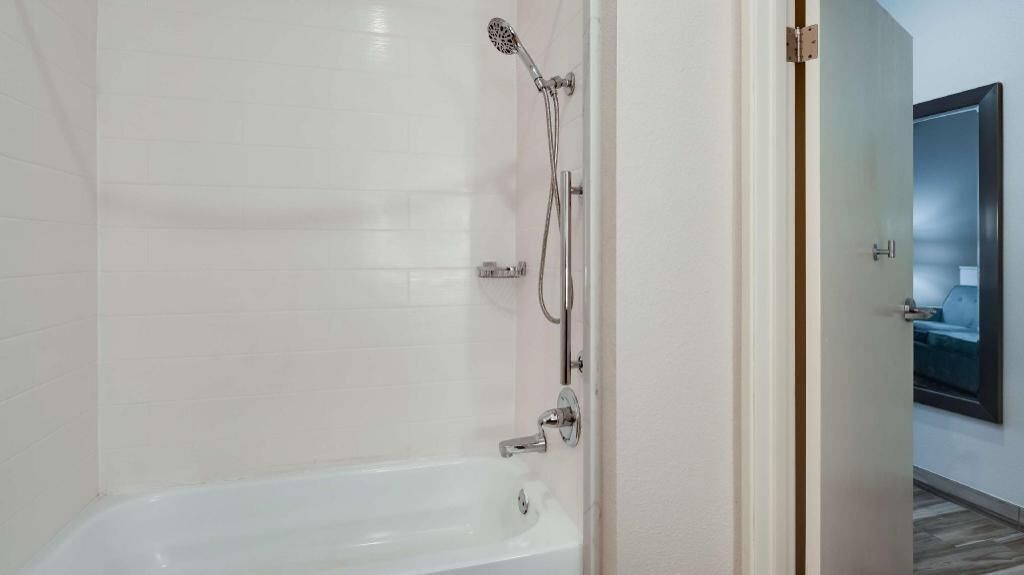 Bathroom | Combined shower/tub, free toiletries, hair dryer, towels