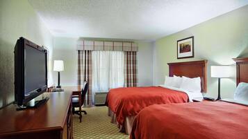 1 bedroom, desk, blackout curtains, iron/ironing board