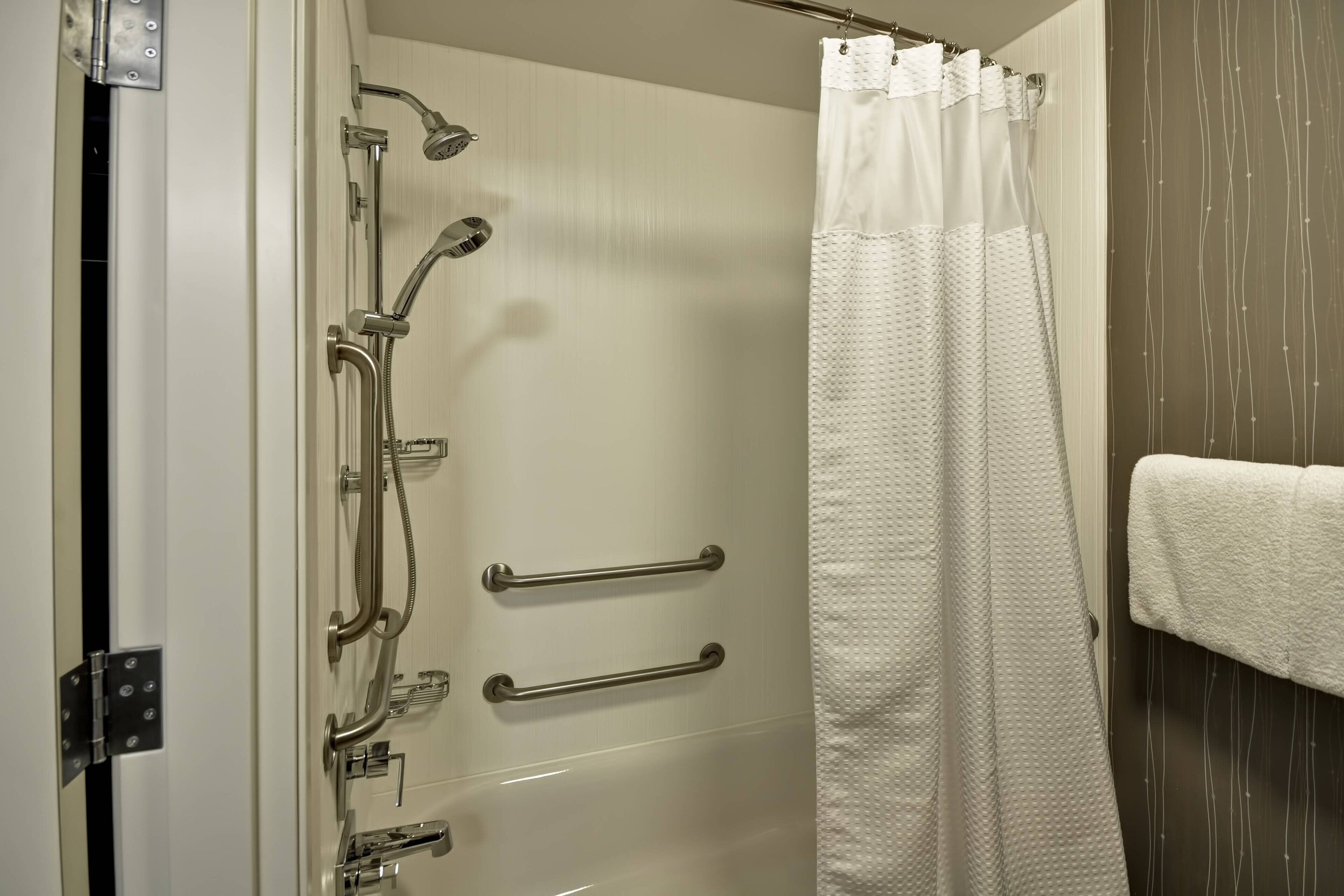 free toiletries, hair dryer, towels